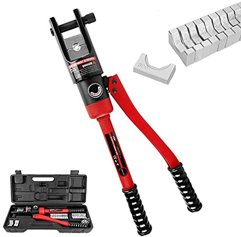 Crimpadora de cables hidráulica, Herramienta hidráulica de crimpado de cables, Crimpadora manual hidráulica para terminales de cobre y aluminio, Pinza de crimpado de terminales de cable con 11 pares