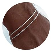 Moodear Dainty Mens Bracelet Set - Thin Stackable 925 Sterling Silver Cuban Link Snake Chain Trendy 7In Mens Bracelets Jewelry