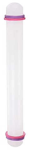 sourcing map Fondant Rolling Pin 13 Inch x 1.38 Inch Adjustable Guide Rings Non-Stick PP Plastic Fondant Roller Dough Roller Kitchen Decorating Tools for Cookie Pastry Pizza Clay
