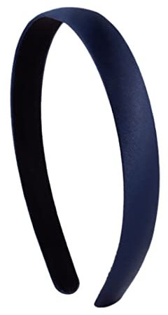 Haarreif aus Satin – steifer und flexibler Haarreif, dünn, 2 cm breit, Blau