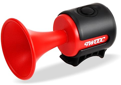 Elektrische Fahrradhupe 120 dB, IPX4 Wasserdicht Fahrradklingel Elektrisch, Fahrradglocke für Erwachsene, Fahrrad Hupe Laut für Mountainbikes Rennrad Roller (Rot)