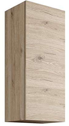 Mama Store Atena Pensile Singolo Reversibile in Kit con sistema di apertura push and pull, Laminato, Quercia Naturale L. 30 X P. 22 X H. 71 Cm