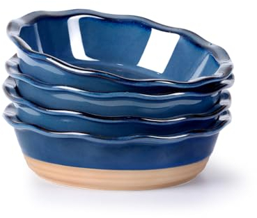 NUTRIUPS 4 Stück Tartelette Förmchen Ø 16,5 cm, Mini Tarte Quicheform Keramik Keramik