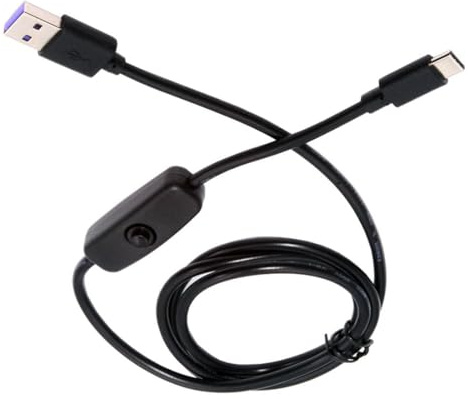 chenyang Cable de extensión USB 2.0 macho a USB C macho con botón de encendido y apagado, 5 V CC, cable de extensión de alimentación de 1 m