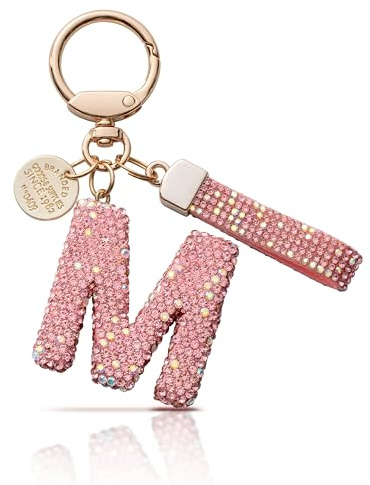 Schlüsselanhänger Buchstabe Glitzer Anhänger Schlüsselbund Keychain | Personalisierter Dekoration: Keychain für Schlüssel, Taschen und Rucksäcke als modisches Accessoire und Geschenk