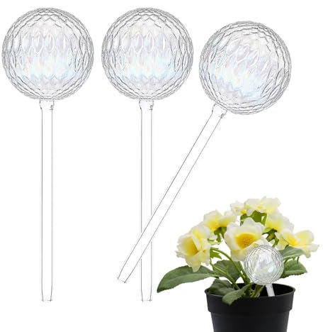 Bolas de riego automático para plantas, bolas de riego de plantas, degradado de iris, 3 unidades, bombillas de riego de transparente, riego de jardín para plantas de interior y exterior,