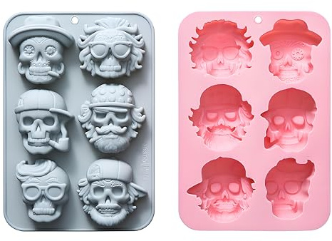 Taxually 3D Totenkopf Form Silikon Kuchenform für DIY Kuchen Schokolade Eiswürfel Dekoration für Halloween Geburtstagsfeier