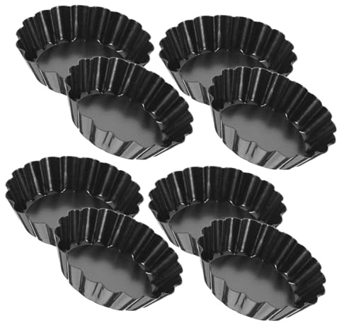 ARTSEWPLY 8 piezas Moldes para Tartaletas Huevo Mini Acero Resistente Antiadherente Desmontable para Horno Postres DIY