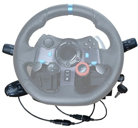 Turn Signal Light Wiper Headlight Switch+Cruise Control+Ignition Key for Thrustmaster T300 Ferrari Integral /T300RS/T300GT/T300RS Racing Wheel (Combination Switch + Cruise Control+ Ignition Key)