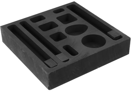 TEHAUX Molde De Lingotes De Grafito De Alta Densidad 10X10X0.83 Pulgadas Molde De Joyería Para FundicióN Y RefinacióN De Metales Herramienta Para Talleres Y Artesanía MetalúRgica