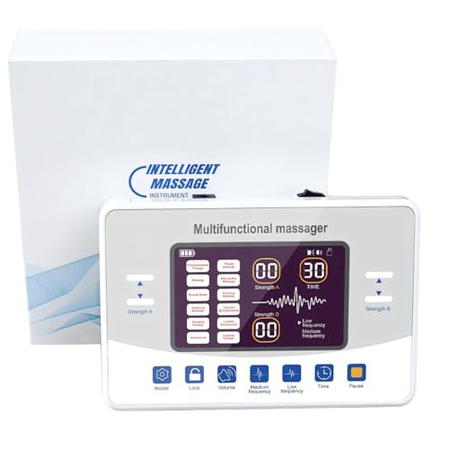 Macchina TENS con stimolatore muscolare EMS a doppio canale, unità TENS ricaricabile per schiena, sciatica e comfort articolare, con 12 modalità