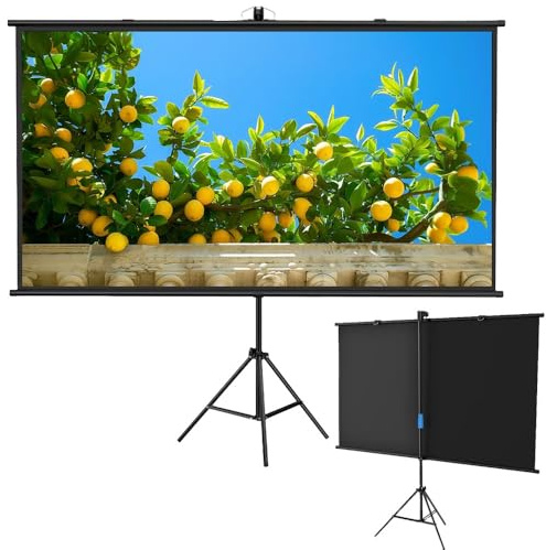 SMCMGECEUZ Schermo Di Proiezione Con Treppiede 60 Pollici Schermo Del Proiettore 4:3 16:9 Schermo Cinematografico Portatile Per Interni Ed Esterni Cinema(60inch (16:9))