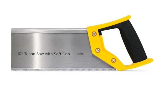 10” Tenon Saw with Soft Grip Handle & Blade Guard – Precision Ground Teeth Hand Saw for Woodworking & Fine Cutting