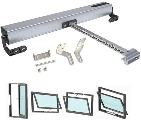 Qulamrdk Apri Finestra Elettrico A Catena Attuatore Lineare per Finestre Sospese Lucernario Ventilazione Sul Tetto Corsa 300-1000mm Automatico(300mm/16.5in)