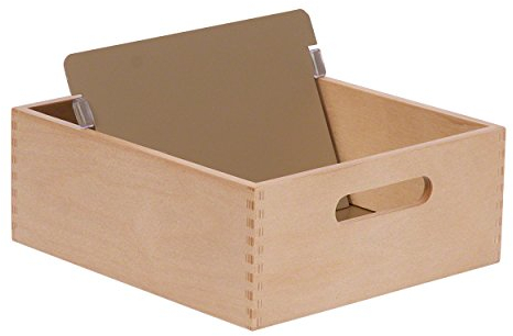 Karteitrog aus Holz Karteikasten für 900 Karteikarten, DIN A5 quer