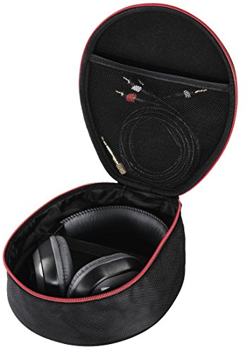 Thomson Pochette pour casque supra-aural/circum-aural EARA516 (Étui rigide pour le rangement, adaptable à différentes largeurs de serre-tête, étui de voyage avec fermeture à glissière) Rouge/Noir