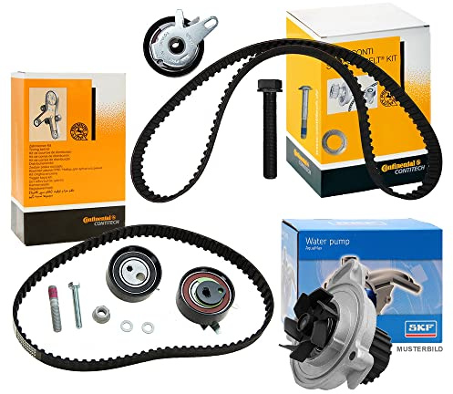 2x Original CONTITECH Zahnriemensatz (Nockenwelle + Einspritzpumpe) + SKF Wasserpumpe