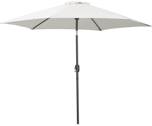 Outsunny Parasol droit parasol inclinable de jardin balcon terrasse manivelle toile polyester imperméabilisée haute densité 180 g/m² Ø2,6 x 2,35H m aluminium crème