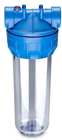 WK - Contenitore Vuoto per Filtrazione Acqua da 10 Pollici con Attacchi da 1 Pollice, Utilizzabile con Tutte le Cartucce