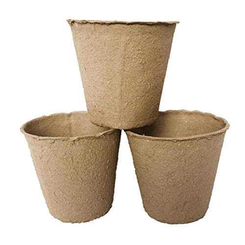 BoBoHome Baumschulanbau Torf Töpfe Gartenpflanzung Sämlingsstarter Runde Biologisch Abbaubare Blumentöpfe 50 Stk. 6 Cm