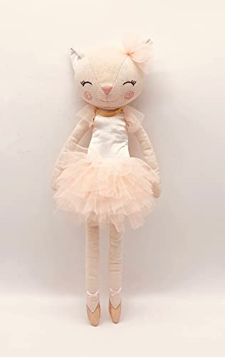 Laila and Lainey Ballerina Cat Stuffed Animal – 16.5” Plush Cat with Tutu – Ballet Recital Gift for Girls