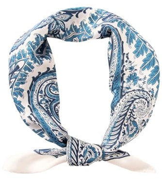MAIRY Bandanas for Women Men Square Scarves Silk Scarf Classic Vintage Print Satin Neckerchief Headwear Square Hijab Scarfs 70085