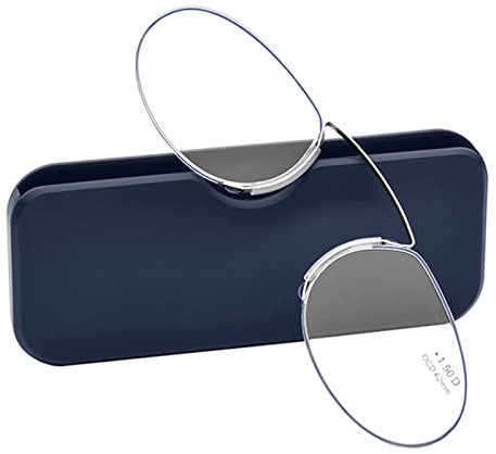MAQBE Lesebrille für Damen und Herren Transparent. Kompakte leichte randlose Brillen. Brillengestelle für Damen und Herren irormphiblen. Lesehilfe. 3 Farben und 6 Abstufungen(blue,+2.50)