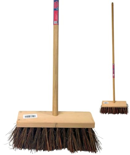 Synx Tools Broom - City broom 30 cm - Outdoor sweeper - Sweeper - Steel 120 cm - Hard natural fibres - Street broom - Brooms - Outdoor broom - Garden broom