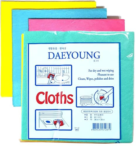 DEAD SKIN 9 Dishcloths Non-Woven Dishcloth (3 Colors 9ea) German Universal Household Color Dish Cloths Machine Washable Super Absorbent, Drying Eco-Friendly Non-Woven Fabric Kitchen Cleaning Cloths