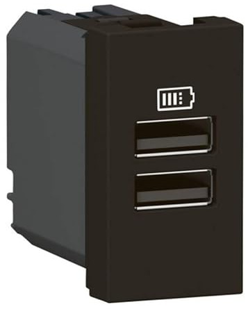 Prise USB double type-A Mosaic Legrand - 3A - 15W - 1 module - Noir mat