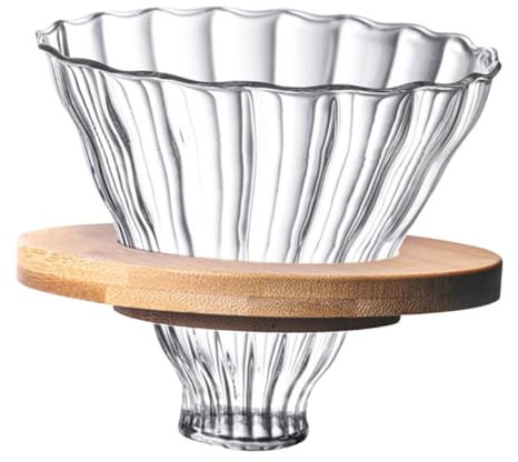 OSALADI Coffee Pot Funnel Cloudy Glass Filter Reusable for Stripe Cup for Tea Slag Funnel Use at Home