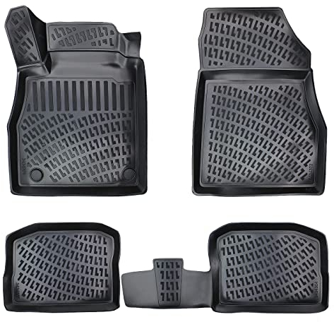 fussmattenprofi.com 3D Gummimatten Set Kompatibel mit Nissan Micra V (5.Gen) Baujahr ab 2017 | Extra Hoher 5cm Rand Allwetter Auto Fussmatten I TPE Geruchlos rutschfest Fußmatten Zubehör