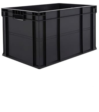 BiGDUG Essentials Recycled Euro Stacking Box - Black Storage Box - 340h x 400w x 600d mm - 67 Litre