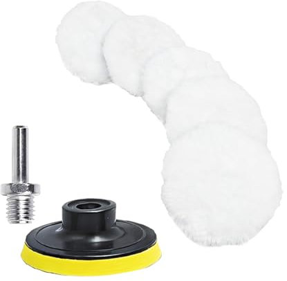Adunsiaoto 7 Stücke Auto Polierscheibe Set, Auto Wolle Polierteller, Polierscheibe Bohrmaschine Polierpads, Autos Polierscheibe Polierpads, Wolle Polieraufsatz Polierpads Mit Bohrer Adapters(150mm)