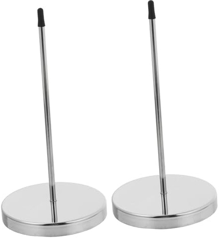 2 Stück Metall Quittungshalter mit Runder Basis für Belege | Silber, für Hotel und Restaurant, zum Halten Kleiner Notizen und Kassenbons