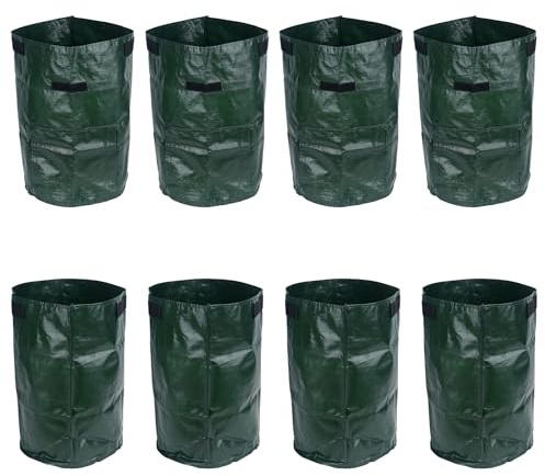 Lychee 8PCS 10 Gallon Potato Grow Bags,35cm x 45cm,PE Potato Planter Bag with Access Flap and Handles for Planting Vegetables Potato Carrot Onion Tomato (8PCS)