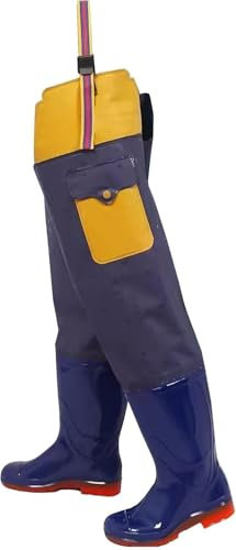 WXF86djl Unterwasser Watstiefel aus PVC, wasserdicht, mit Tasche, for Herren und Damen, Dicke Sohle aus Rinderserum, for Angeln und Jagen(5.5)
