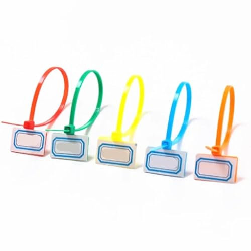 Easy Mark Nylon-Kabelbinder, Etiketten, Kunststoffschlaufen, Marker, selbstschließend, 250 Stück/Beutel, verschiedene Farben, 4 x 150 mm