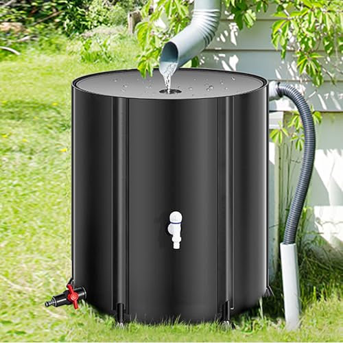 Kit de barril de lluvia plegable, recogedor de agua de 50 litros con espiga y tapa para una recolección eficiente de agua de lluvia, almacenamiento de agua al aire libre