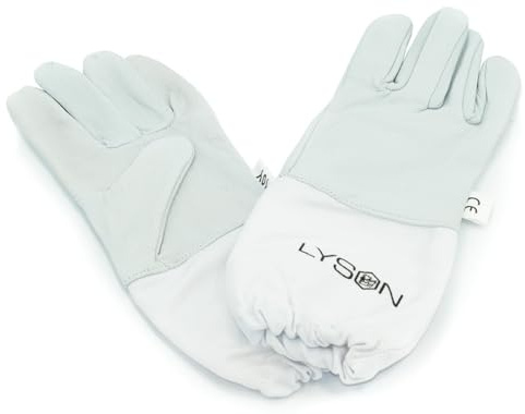 LYSON Imkerhandschuhe für Kinder Handschuhe Imkerhandschuhe Leder Imkereibedarf Stichfeste Bienen Imker Imkerei Zubehör Gartenhandschuhe Größe 12