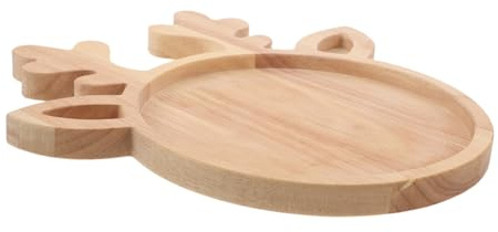 TOPBATHY Bandeja De Madera De Navideño para Servir Postre y Dulces Plato De Madera para Pastel Navideño para Aperitivos Hogar y Restaurante