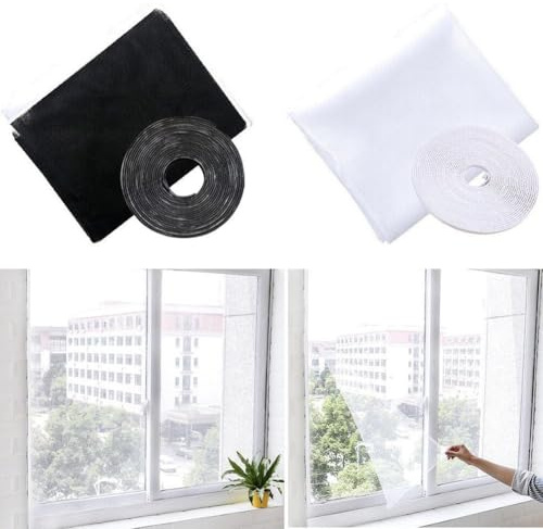 For DIY Fly Screen Mesh for Indoor Window Curtains, Insect Protection Net Suitable for Home and Office, Polyester Window Mesh for Comfortable and Insect Rooms (White 1.5 * 2m)
