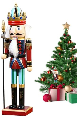 Pruojhw Schiaccianoci Decorativi,Bambola di Natale con Schiaccianoci | Pupazzo Decorazione per Tavola Casa Vetrina Mensola Feste