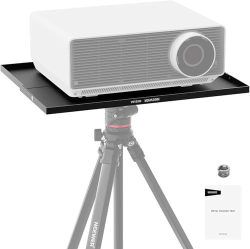 NEEWER 15×11×0.5 Metal Laptop Projector Notebook Tray Holder Detachable with 1/4 to 3/8 Screw Adapter for Tripod Mount Stand for Stage Meeting Outdoor Lecture (Tripod Stand NotIncluded), MS016A