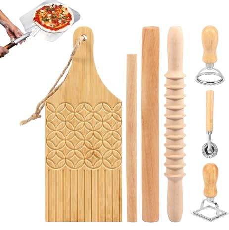 Emporte-Pièce Ravioli | Ensemble de 7 Pièces en Bois Alimentaire et Stamp Manuel | Ustensiles Pour Pâtes | Pour Pâte À Nouilles Dumplings Cuisine Maison Restaurant Préparation Repas