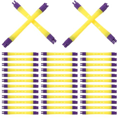 FESTFENDS 40 bigoudis pour permanente : bigoudis à double extrémité de 7 mm et partie centrale étroite de 5 mm pour la coiffure - Rouleaux pour cheveux longs et courts.