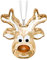 Swarovski Lebkuchen Rentier Ornament, Goldfarbener Swarovski Kristall mit Schwarzen und Kupferfarbenen Akzenten sowie Prachtvollem Satinband