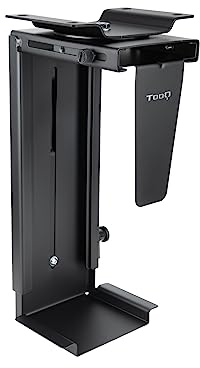 TOOQ TQMUD01 - Support d'unité Centrale en métal pour Bureau/Mur, Noir