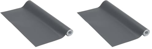 Venilia Klebefolie | Dunkelgrau | Uni Matt Anthrazit Dunkelgrau, 45cm x 2m | selbstklebende Möbel-Folie, Dekofolie, Tapete, Küchenfolie | PVC ohne Phthalate | Made in EU (Packung mit 2)