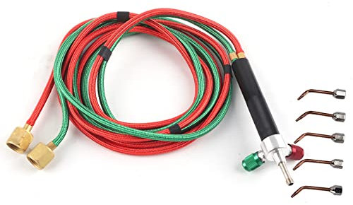 Soplete de Soldadura, Antorcha de Soldadura para Joyería, Equipo de Procesamiento de Joyas, Herramienta de Soplete de Soldadura de Oxígeno, Pistola de Llama con 5 Puntas, Soplete